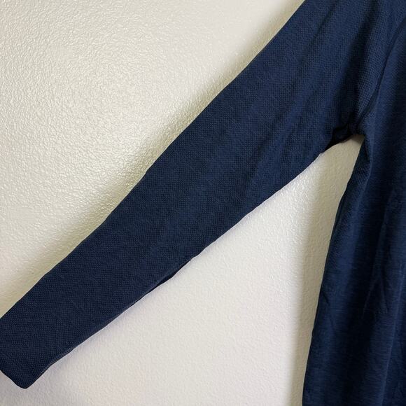 Lululemon Metal Vent Tech 1/2 Zip Mens Medium Blue Long Sleeve Run Workout Jog - Picture 5 of 11